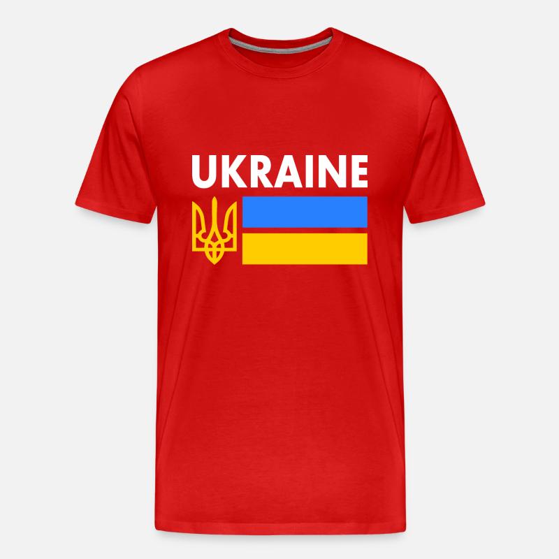 Ukraine - Männer Premium Bio T-Shirt - Rot