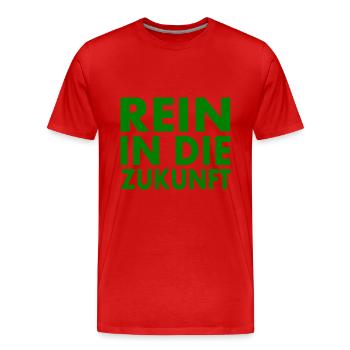 Rein in die zukunft - Männer Premium Bio T-Shirt - Rot - Vorne - Damien (186cm)