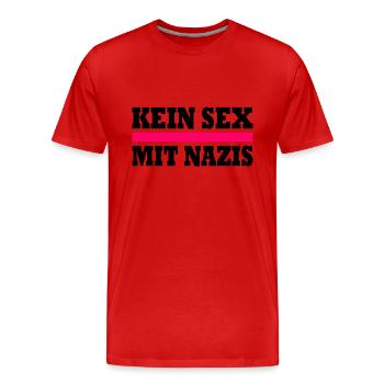 kein sex mit nazis - Männer Premium Bio T-Shirt - Rot - Vorne - Damien (186cm)