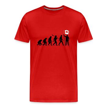 Kanada - Evolution - Flagge - Nation - Männer Premium Bio T-Shirt - Rot - Vorne - Damien (186cm)