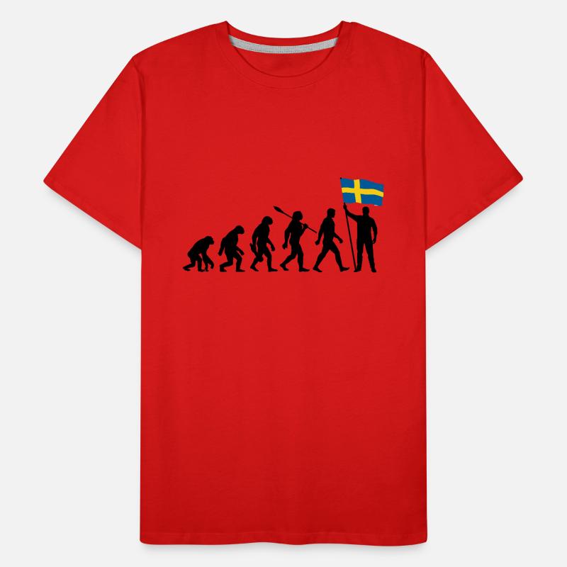 Suède - Evolution - Drapeau - Nation T-shirt bio Premium Homme