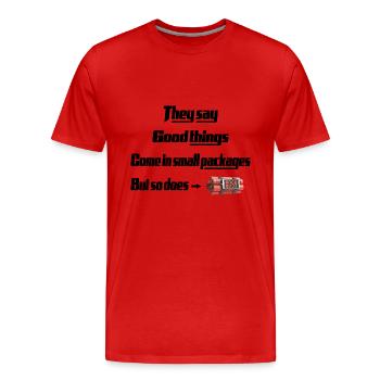 Quelque chose vient dans de petits paquets - T-shirt bio Premium Homme - rouge - Devant - Damien (186cm)