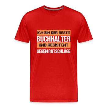 Comptable résistant - T-shirt bio Premium Homme - rouge - Devant - Damien (186cm)
