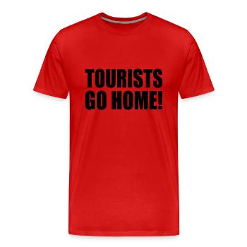 tourists go home - T-shirt bio Premium Homme - rouge - Devant - Damien (186cm)