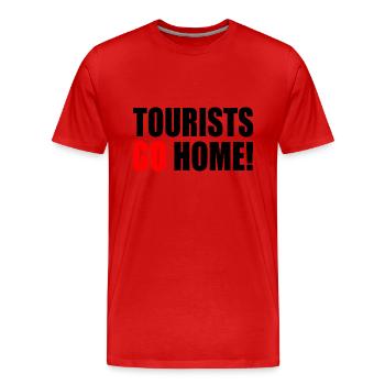 tourists go home - T-shirt bio Premium Homme - rouge - Devant - Damien (186cm)