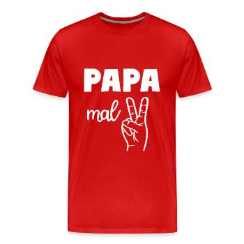 Papa mal Zwei Dad of 2 - Männer Premium Bio T-Shirt - Rot - Vorne - Damien (186cm)