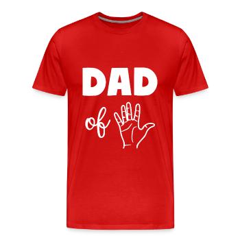 Dad of Five 5 Dad - Männer Premium Bio T-Shirt - Rot - Vorne - Damien (186cm)