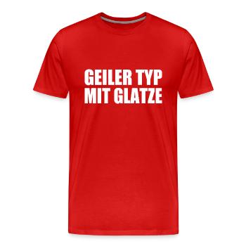 geiler typ mit glatze - Männer Premium Bio T-Shirt - Rot - Vorne - Damien (186cm)