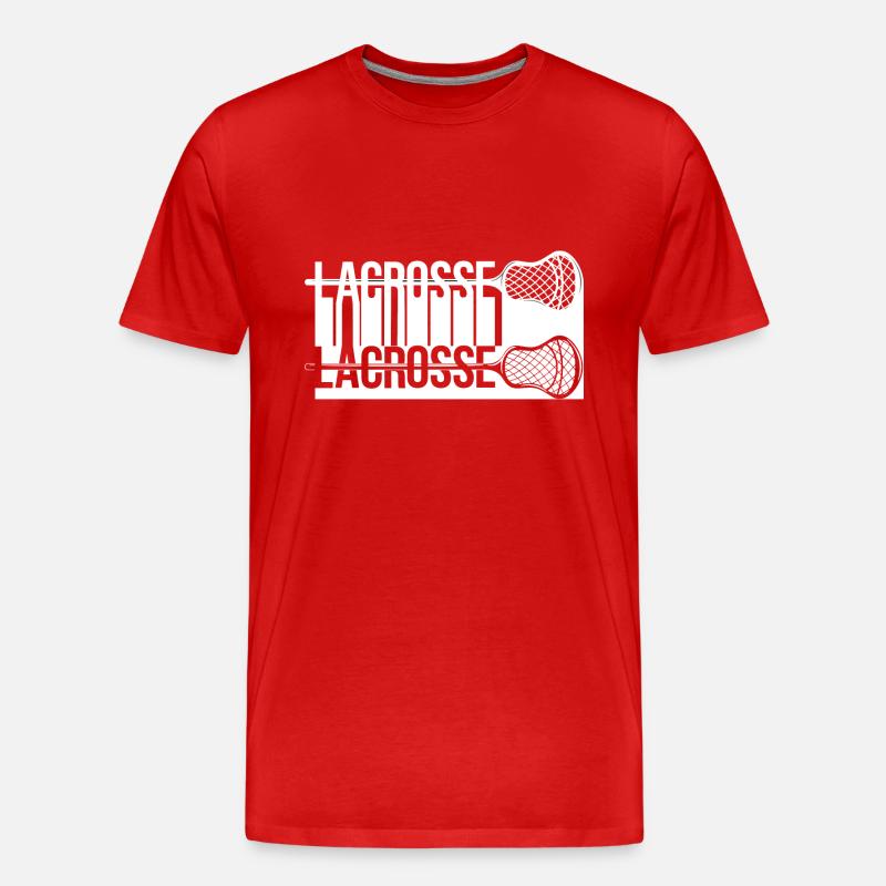 Lacrosse - Männer Premium Bio T-Shirt - Rot