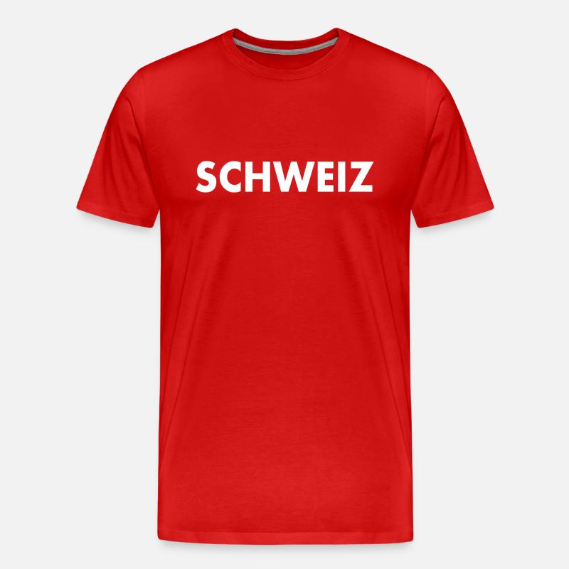 Schweiz - Männer Premium Bio T-Shirt - Rot