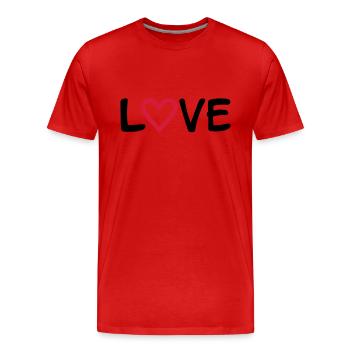 Love - T-shirt bio Premium Homme - rouge - Devant - Damien (186cm)
