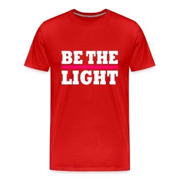 Be the light - Men's Premium Organic T-Shirt - red - Front - Damien (186cm)