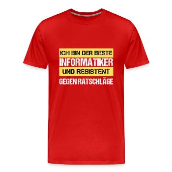 Informaticien résistant - T-shirt bio Premium Homme - rouge - Devant - Damien (186cm)
