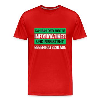 Informaticien résistant - T-shirt bio Premium Homme - rouge - Devant - Damien (186cm)