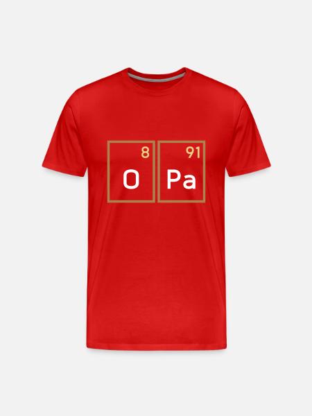 Opa (Sauerstoff, Palladium) - Männer Premium Bio T-Shirt - Rot