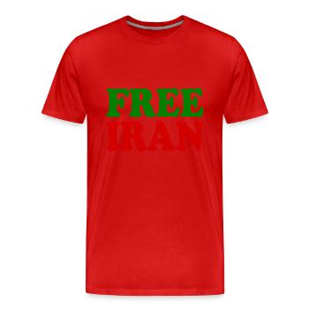 Free iran - Männer Premium Bio T-Shirt - Rot - Vorne - Damien (186cm)