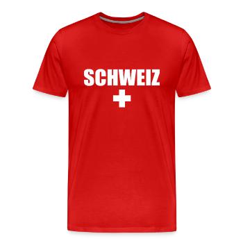 Switzerland - Men's Premium Organic T-Shirt - red - Front - Damien (186cm)