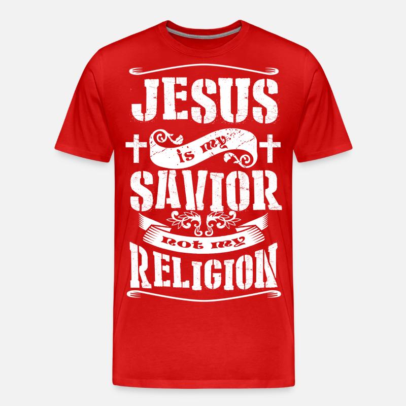 Jesus is my savior - Männer Premium Bio T-Shirt - Rot
