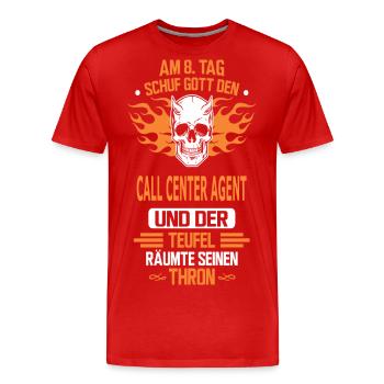 CALL CENTER AGENT - Männer Premium Bio T-Shirt - Rot - Vorne - Damien (186cm)