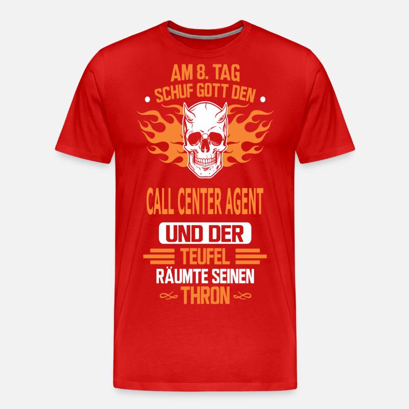 CALL CENTER AGENT - Männer Premium Bio T-Shirt - Rot