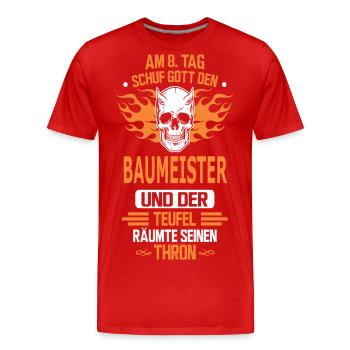 BAUMEISTER - Männer Premium Bio T-Shirt - Rot - Vorne - Damien (186cm)