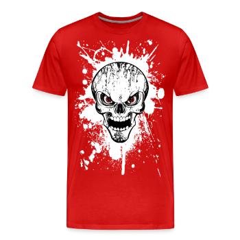 skull grunge style 02 - T-shirt bio Premium Homme - rouge - Devant - Damien (186cm)