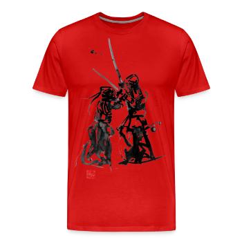 Kendo, eine Kampfkunst aus Japan - Männer Premium Bio T-Shirt - Rot - Vorne - Damien (186cm)