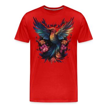 Power Of The Humming Bird - Männer Premium Bio T-Shirt - Rot - Vorne - Damien (186cm)