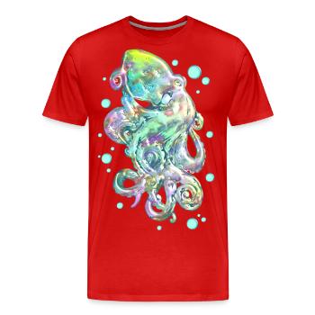 Poulpe - T-shirt bio Premium Homme - rouge - Devant - Damien (186cm)