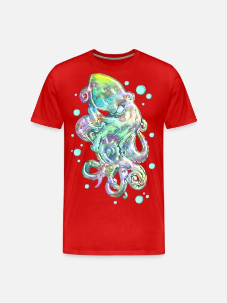 Octopus - Men's Premium Organic T-Shirt - red