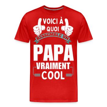 This is what a Really Cool Dad looks like - Men's Premium Organic T-Shirt - red - Front - Damien (186cm)
