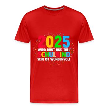 Kita Farewell First Grade School Enrollment 2025 - Men's Premium Organic T-Shirt - red - Front - Damien (186cm)