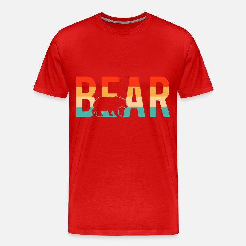 Bär bear retro - Männer Premium Bio T-Shirt - Rot