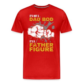 Papa Bod Fier Papa Disant avec Fist Bump - T-shirt bio Premium Homme - rouge - Devant - Damien (186cm)