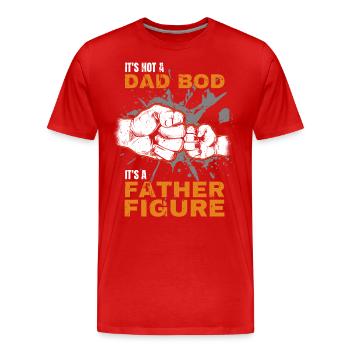 Papa Bod Fier Papa Disant avec Fist Bump - T-shirt bio Premium Homme - rouge - Devant - Damien (186cm)