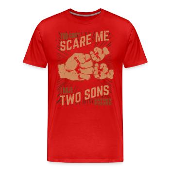 Two Sons Fist bump Father Figure for Father - Men's Premium Organic T-Shirt - red - Front - Damien (186cm)