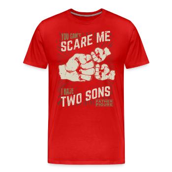 Two Sons Fist bump Father Figure for Father - Men's Premium Organic T-Shirt - red - Front - Damien (186cm)