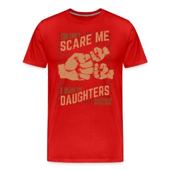 Two Daughters Fist bump Father Figure for Father - Men's Premium Organic T-Shirt - red - Front - Damien (186cm)