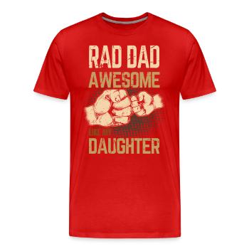 Rad Dad - Génial comme ma fille - Fist Bump - T-shirt bio Premium Homme - rouge - Devant - Damien (186cm)