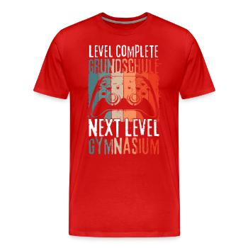 Level Complete Grundschule Einschulung Gymnasium - Männer Premium Bio T-Shirt - Rot - Vorne - Damien (186cm)