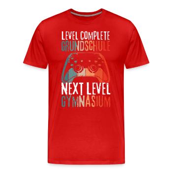 Level Complete Grundschule Einschulung Gymnasium - Männer Premium Bio T-Shirt - Rot - Vorne - Damien (186cm)