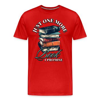 Just One More Book I Promise: Bookworms Design - Men's Premium Organic T-Shirt - red - Front - Damien (186cm)