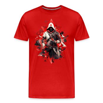 Epic Gamer Cyber Assassin Occultist Red White - Men's Premium Organic T-Shirt - red - Front - Damien (186cm)