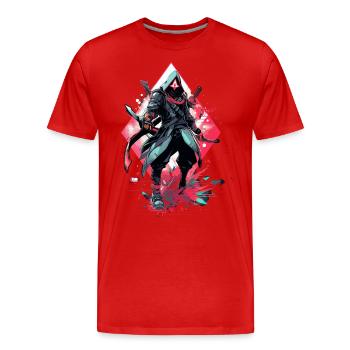 Epic Gamer Cyber Assassin in Red with Shard - Men's Premium Organic T-Shirt - red - Front - Damien (186cm)