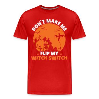 Magical Halloween Witch Design: Witch Switch! - Men's Premium Organic T-Shirt - red - Front - Damien (186cm)