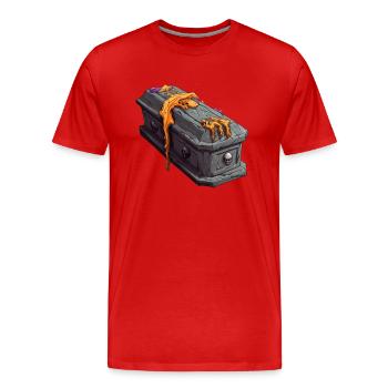 Conception de cercueil effrayant pour Halloween dans un cimetière - T-shirt bio Premium Homme - rouge - Devant - Damien (186cm)