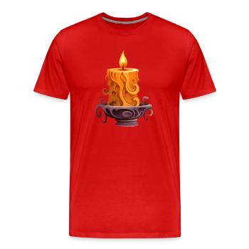 Gespenstisches Kerzenlicht: Halloween-Kürbisdesign - Männer Premium Bio T-Shirt - Rot - Vorne - Damien (186cm)