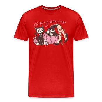 Vintage Halloween Design: To Be My Ow Witch - Men's Premium Organic T-Shirt - red - Front - Damien (186cm)