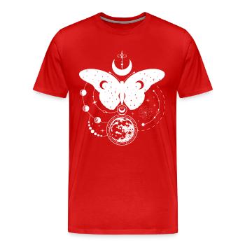 Mystischer Astro-Schmetterling mit Mondphasen - Männer Premium Bio T-Shirt - Rot - Vorne - Damien (186cm)