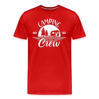 Camping Crew 2023 (Garantie du prix le plus bas) Découvrez la magie de la nature - T-shirt bio Premium Homme - rouge - Devant - Damien (186cm)